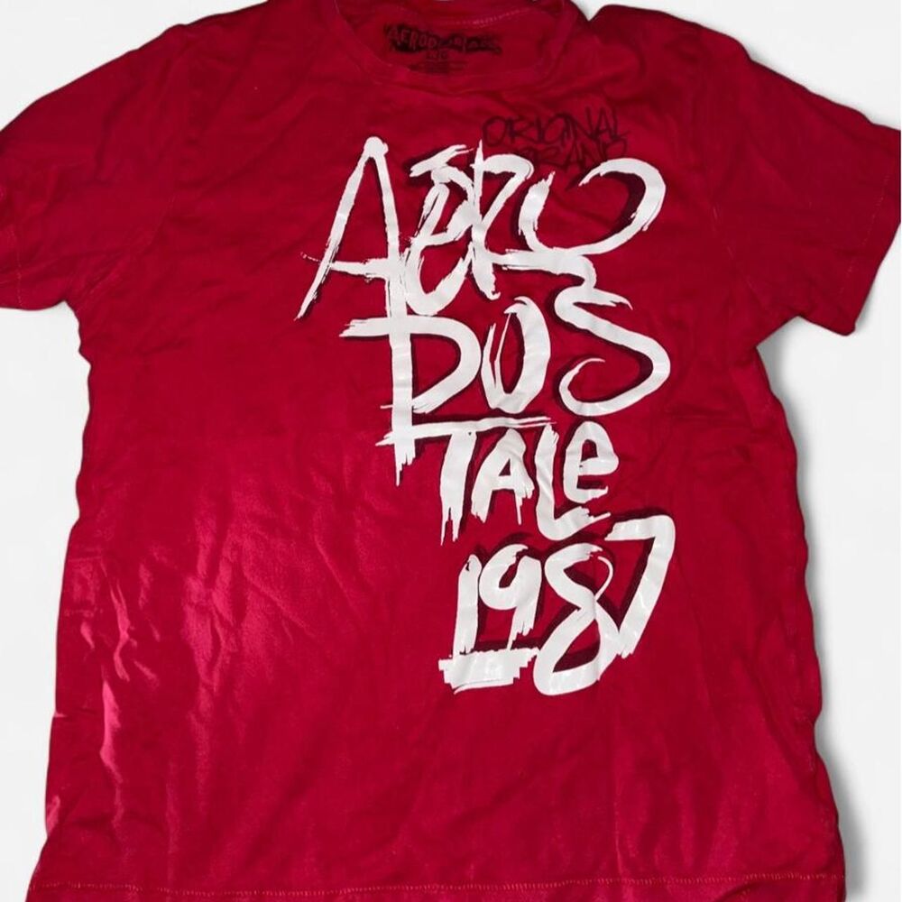 Aeropostale Men's Red and Pink T-shirt
